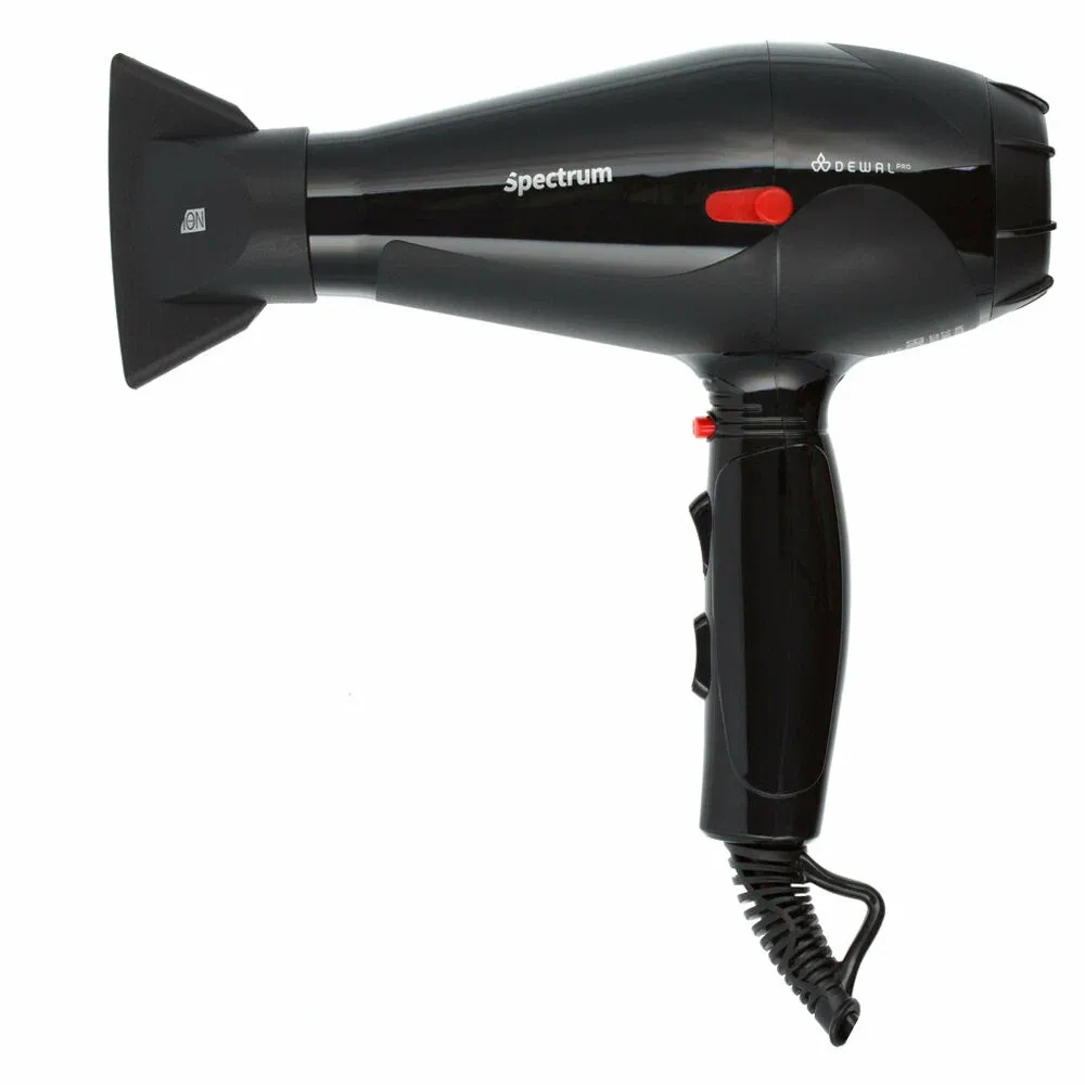 DEWAL 03-113 Black Фен EXCEPTION, черный, вес 570гр, 2200Вт, 2 насадки, провод 3м