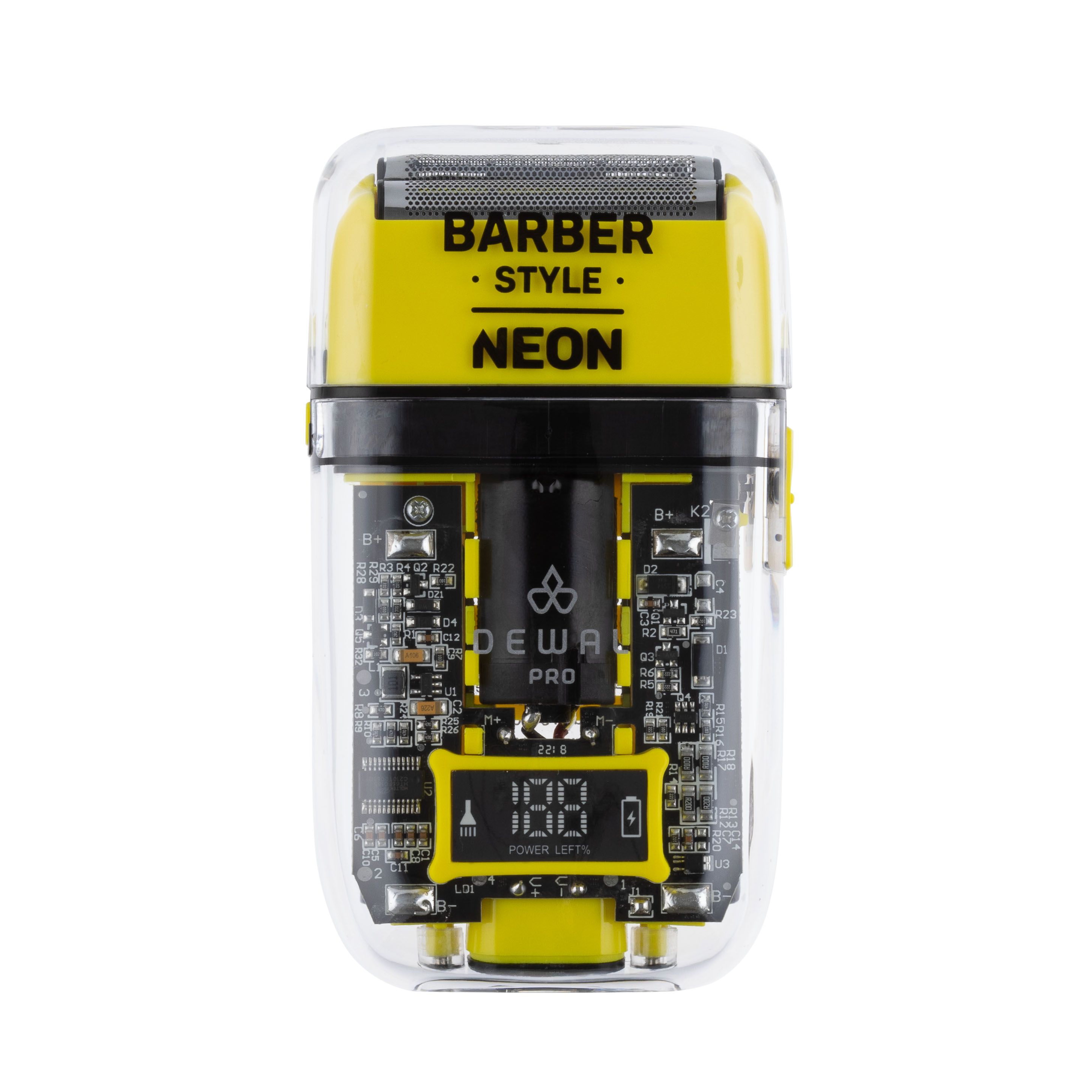 DEWAL 03-082 Шейвер для прораб.контуров/бороды PRO BARBER STYLE NEON YELLOW,аккум,7000об\мин,2бр.гол