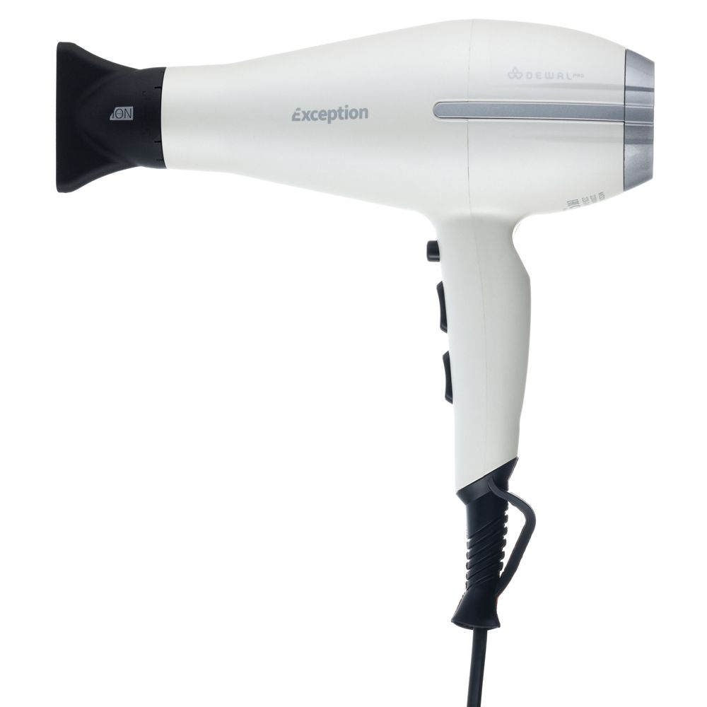 DEWAL 03-113 White Фен EXCEPTION, белый, вес 570гр, 2200Вт, 2 насадки, провод 3м