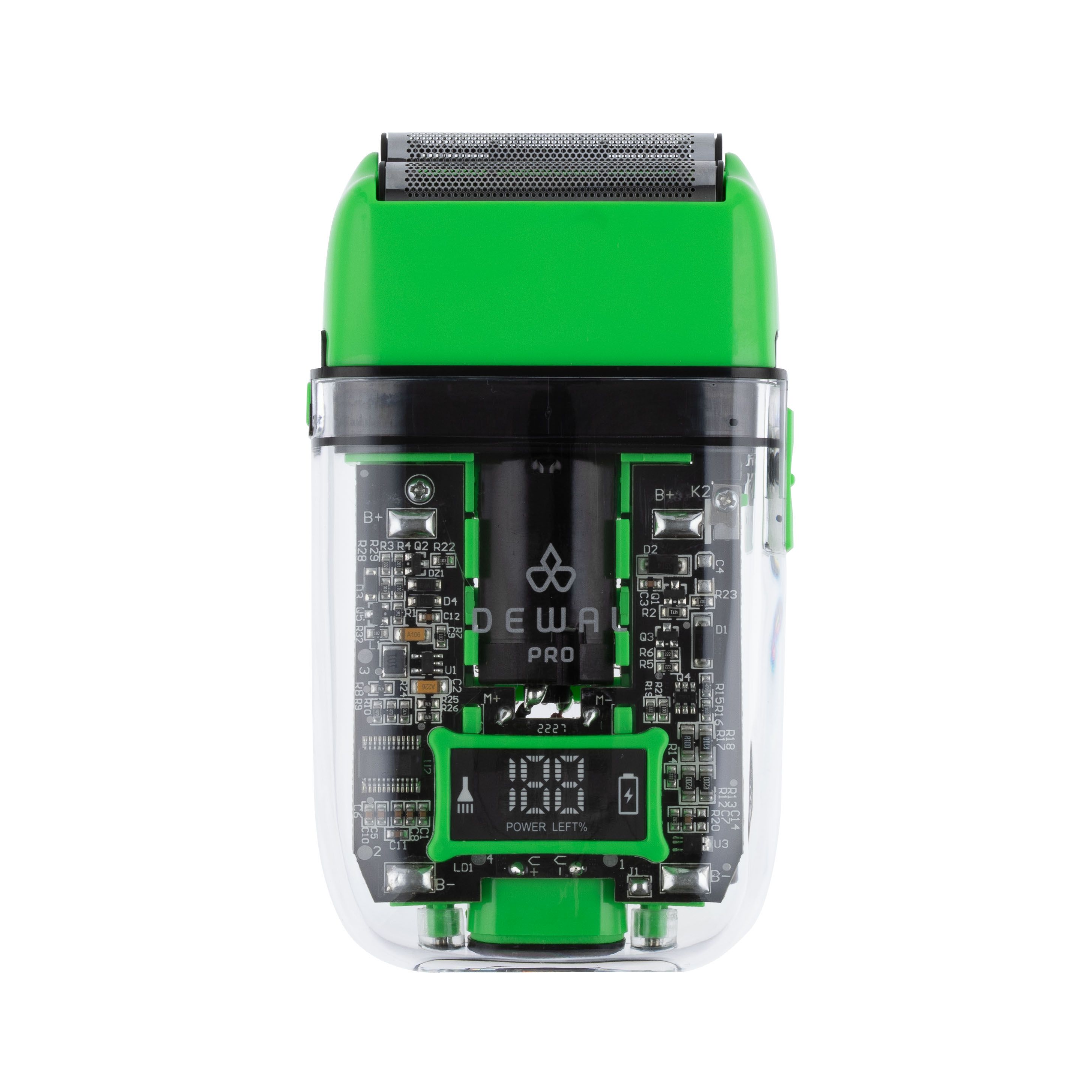 DEWAL 03-082 Шейвер для прораб.контуров/бороды PRO BARBER STYLE NEON GREEN,аккум,7000об\мин,2 бр.гол